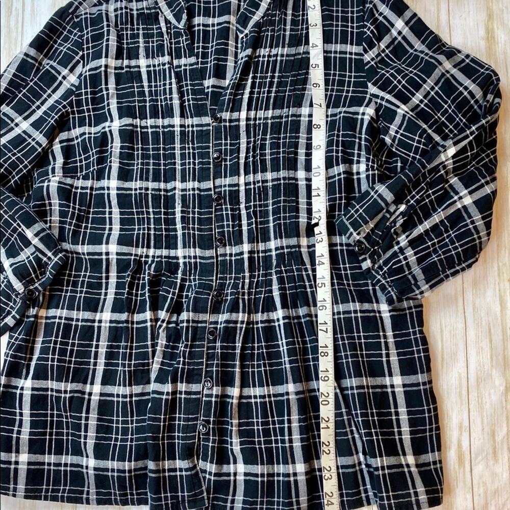 St. John’s Bay Petite Plaid Button Down Blouse - Picture 11 of 16